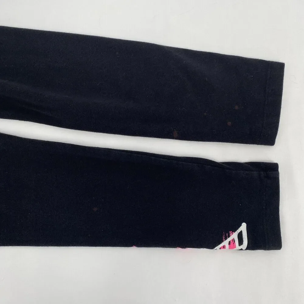 Justice Girls Stretch Elastic Waist Pull-On Paris Print Leggings Black Size 10